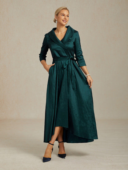 Florales Chiffon-Abendkleid mit asymmetrischem Saum