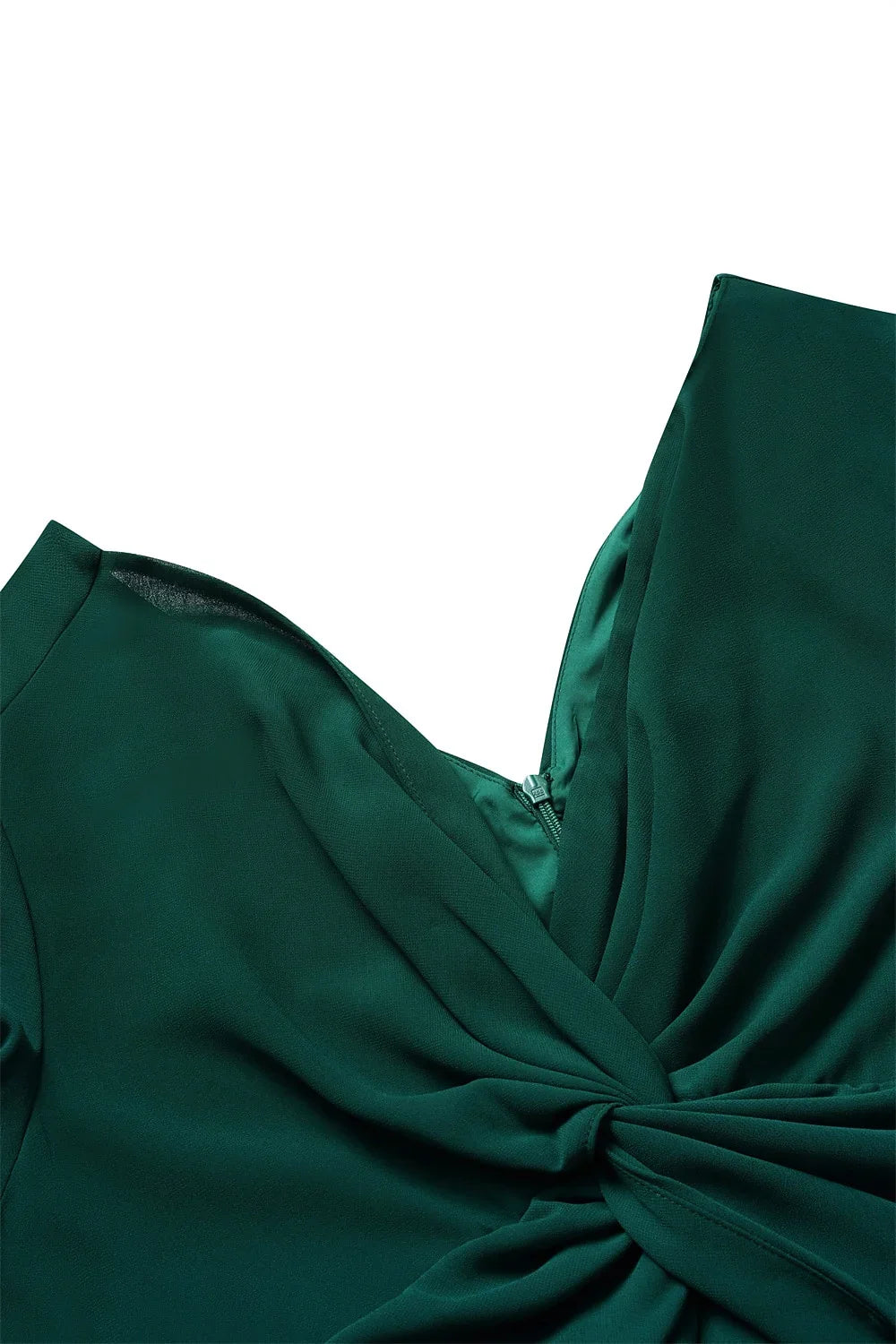 Twisted Ruffle Chiffon Maxi Dress