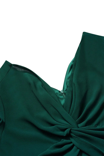 Twisted Ruffle Chiffon Maxi Dress