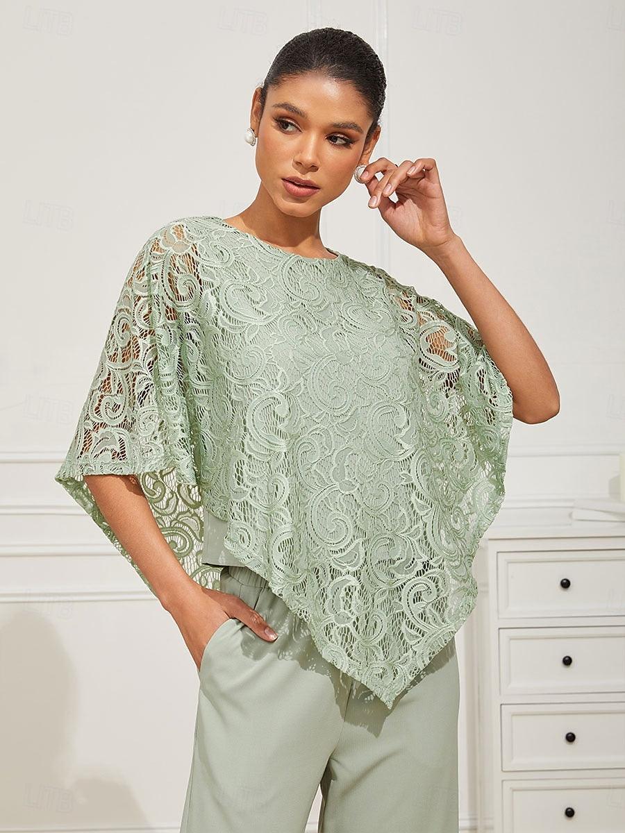 Elegant Lace Batwing Sleeve Top