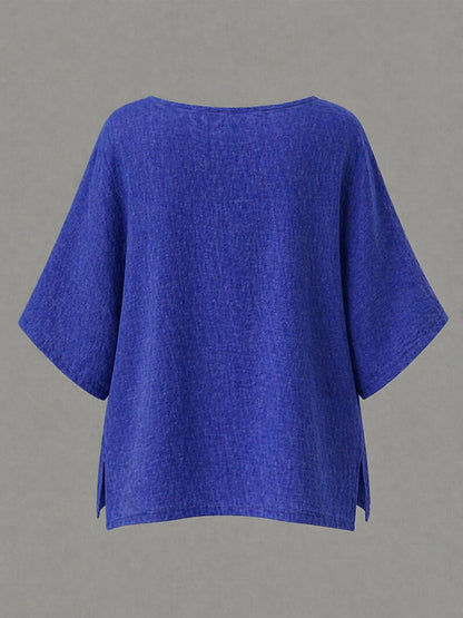 Women's Crew Neck 100% Cotton Blouse