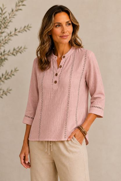 Cotton Linen Stand Shirts