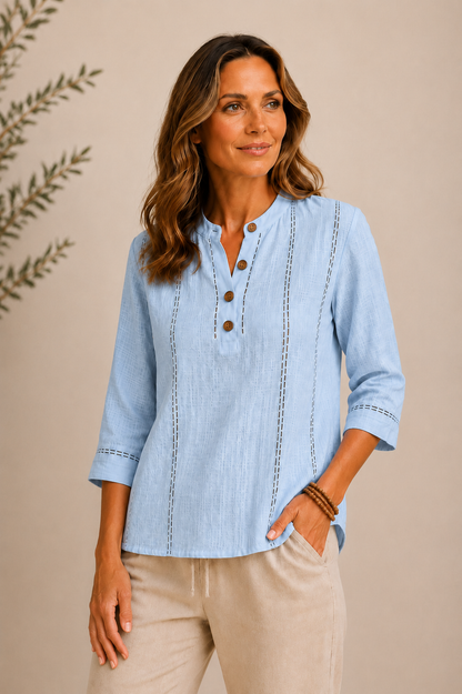 Cotton Linen Stand Shirts