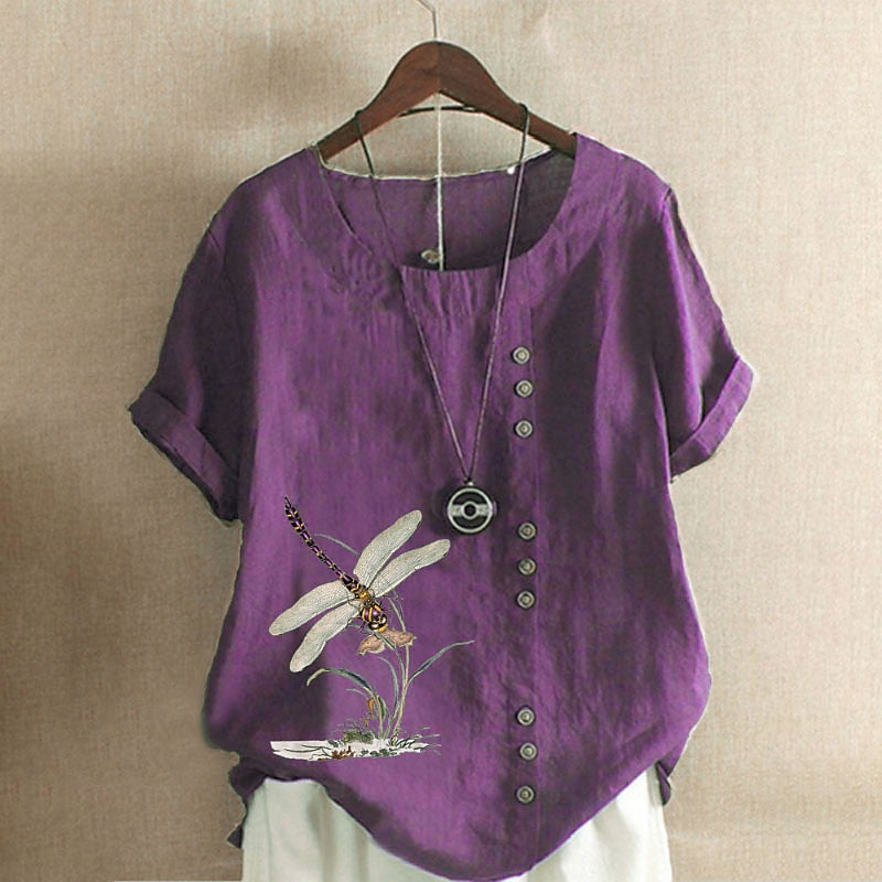 100% Cotton Shirt Blouse Button Print