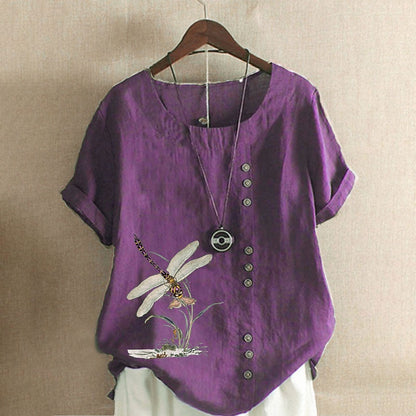100% Cotton Shirt Blouse Button Print