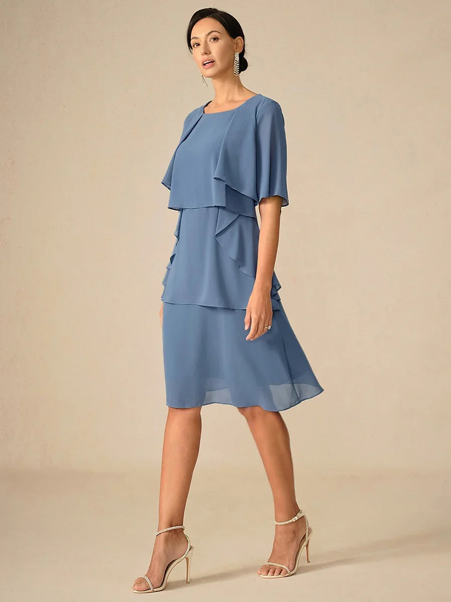 Elegant Layered Chiffon Dress