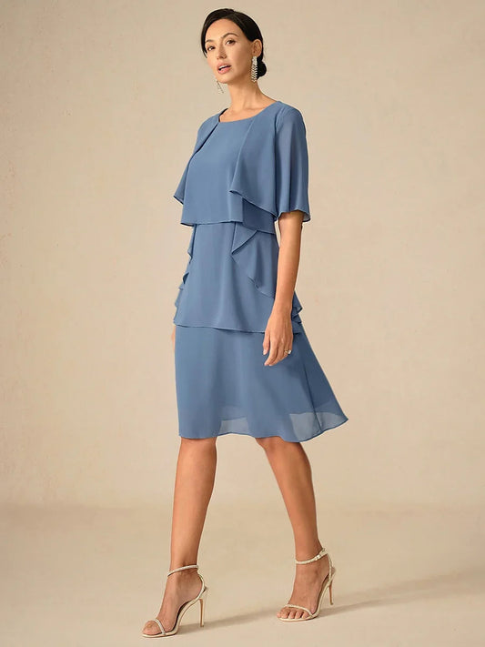 Elegant Layered Chiffon Dress