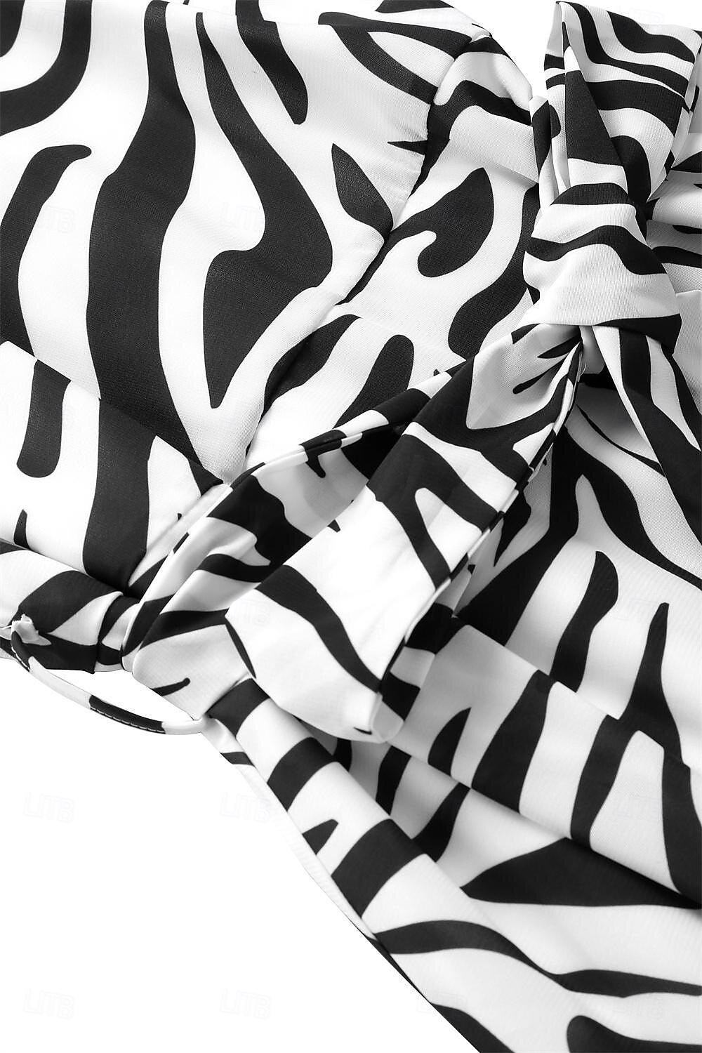 Gestuftes Maxikleid mit Zebramuster