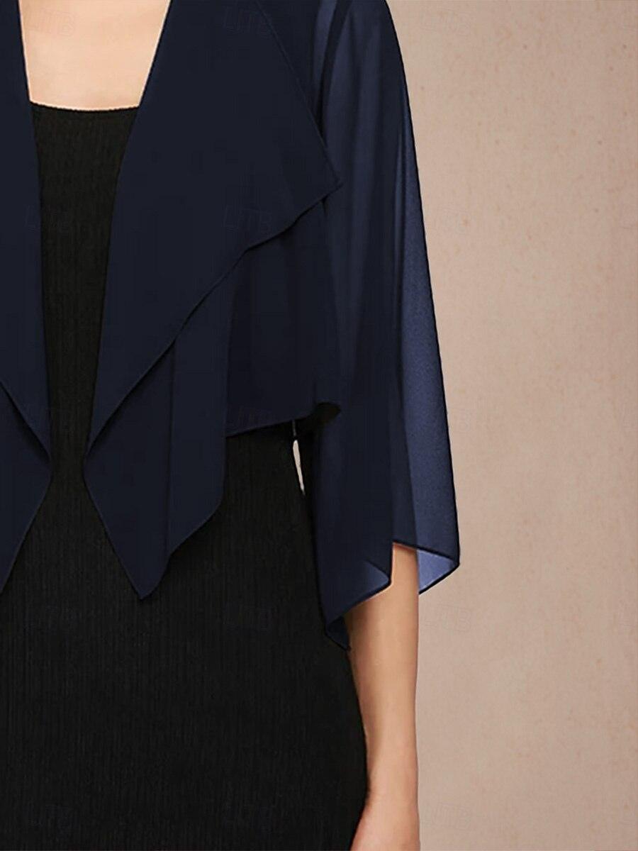Chiffon Asymmetrical Crop Cover Up