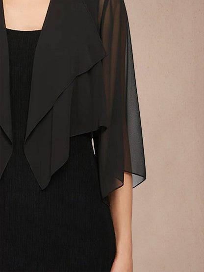 Chiffon Asymmetrical Crop Cover Up
