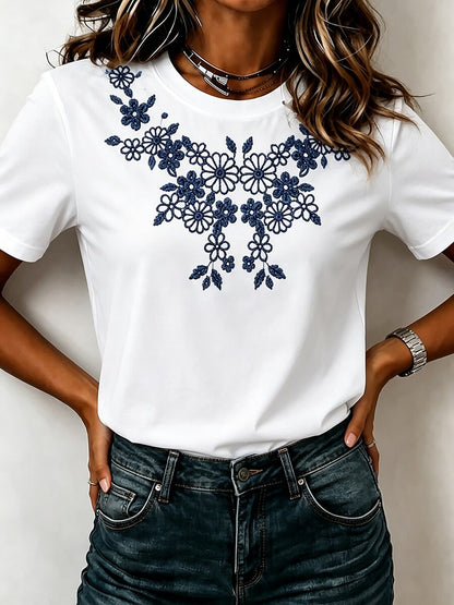 Embroidered 100% Cotton Tee