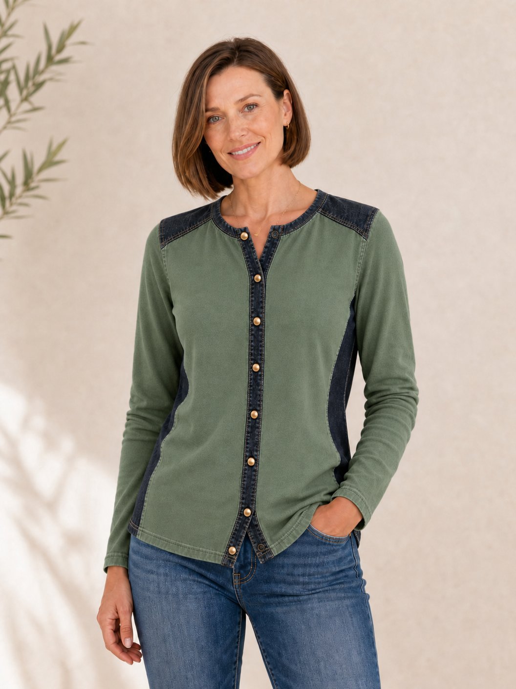 Washed Cotton Denim Shirt