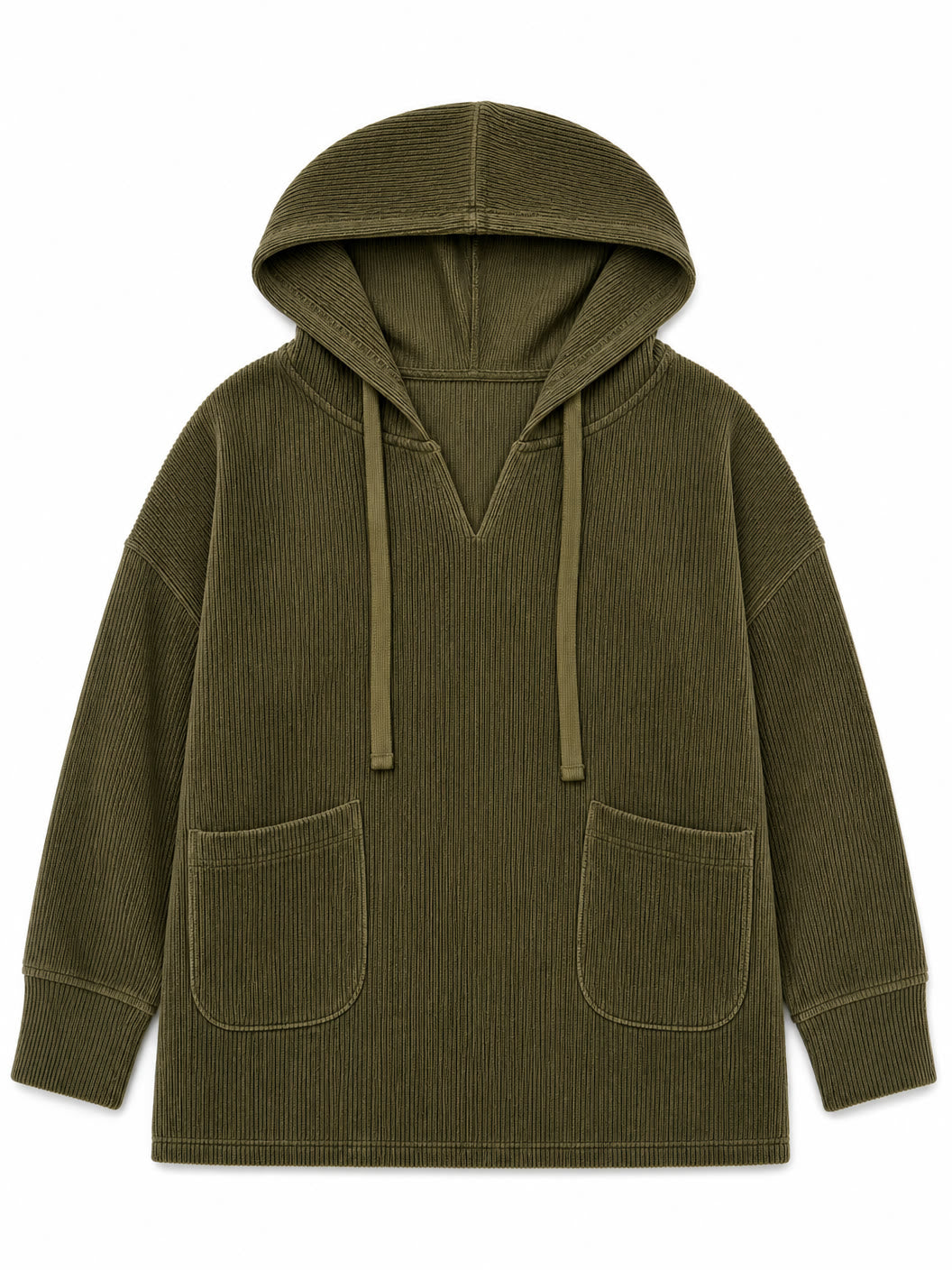 100% Cotton Corduroy Hooded Top
