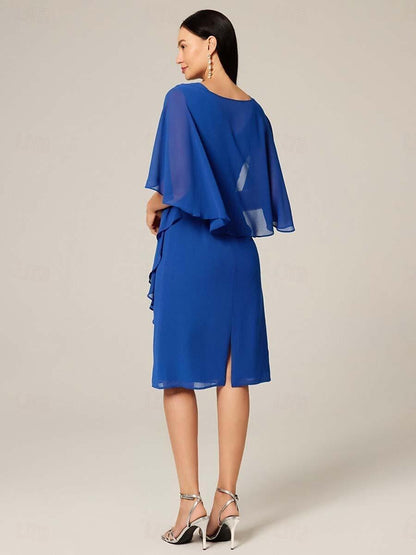 Robe en mousseline à volants et col bateau