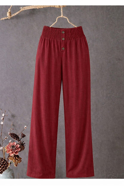 Women's Cotton Linen Wide Leg Pants