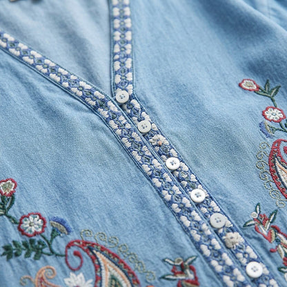 Embroidered Boho 100% Cotton Top