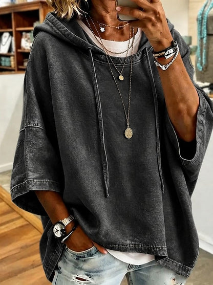 Washed 100% Cotton Hooded Sweatshirt