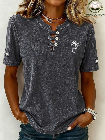100% Cotton Henley Shirt
