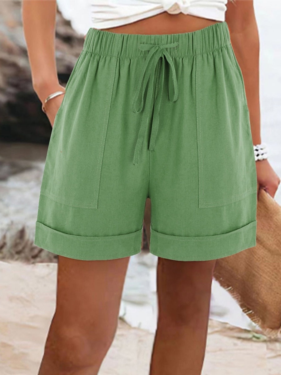 Women's Cotton Linen Vacation Shorts