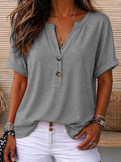 Women's V-Neck Cotton Blend Tee