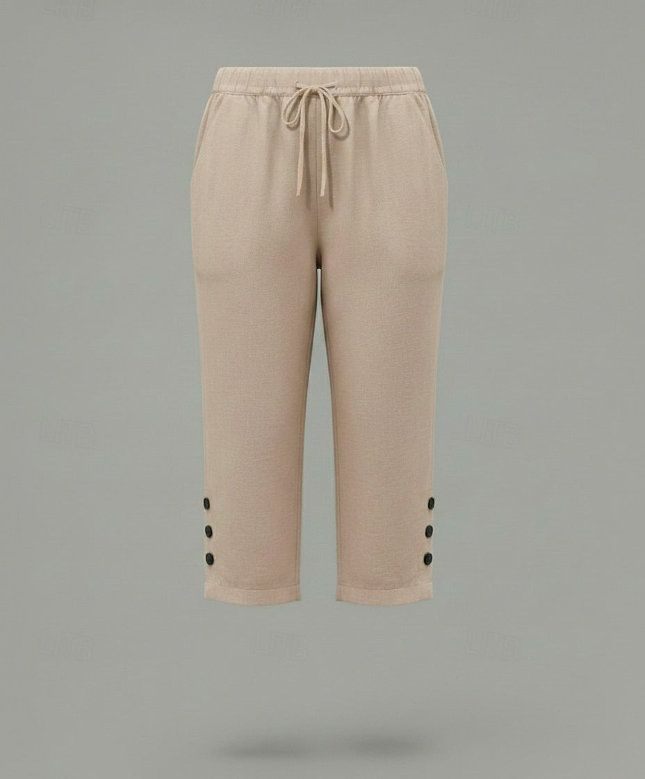 Women's Cotton Linen Capri Pants