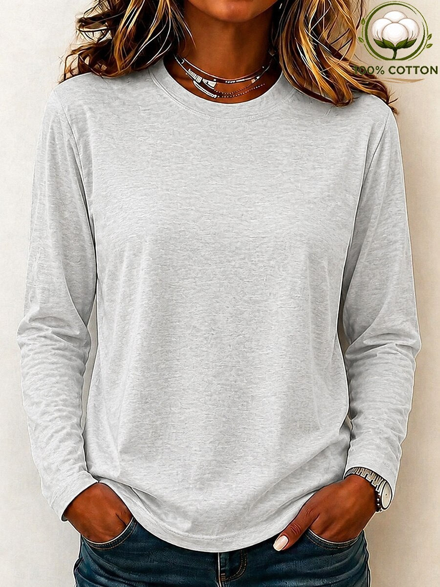 Women's 100% Cotton Crew Neck Tee