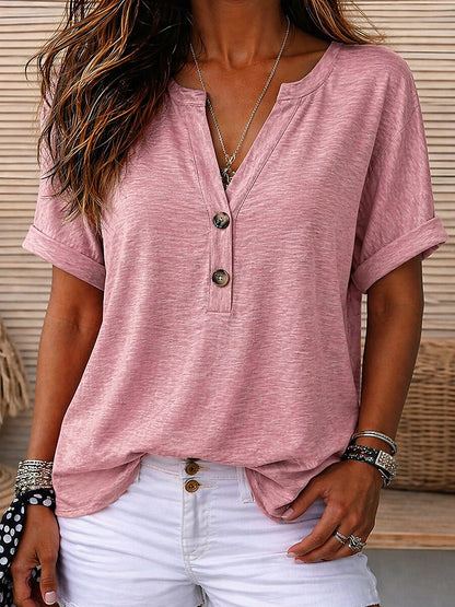 Women's V-Neck Cotton Blend Tee