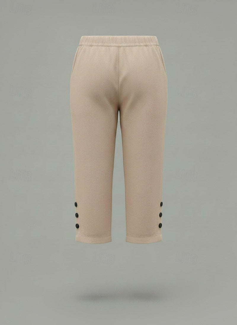 Women's Cotton Linen Capri Pants