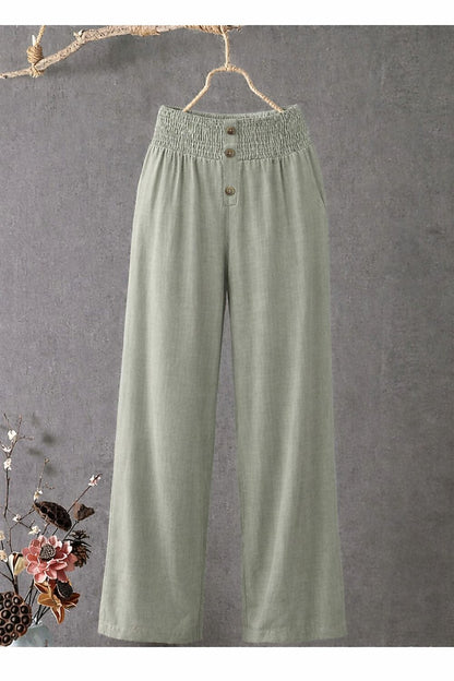 Women's Cotton Linen Wide Leg Pants