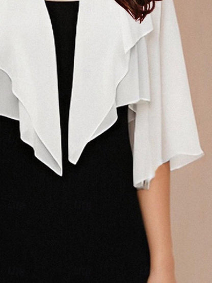 Chiffon Asymmetrical Crop Cover Up