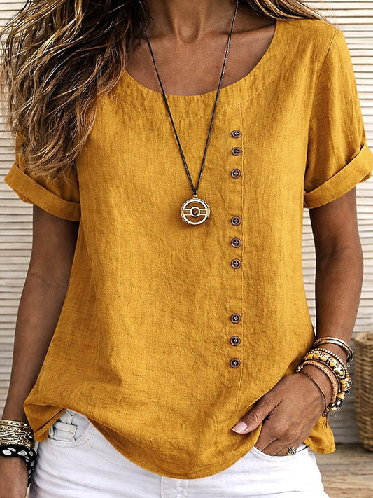 Soft Button 100% Cotton Blouse