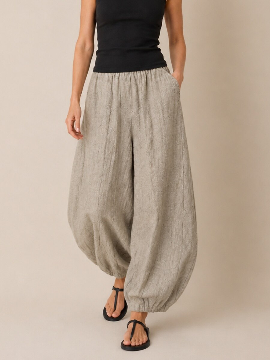 Premium Linen Full-Length Balloon Pants