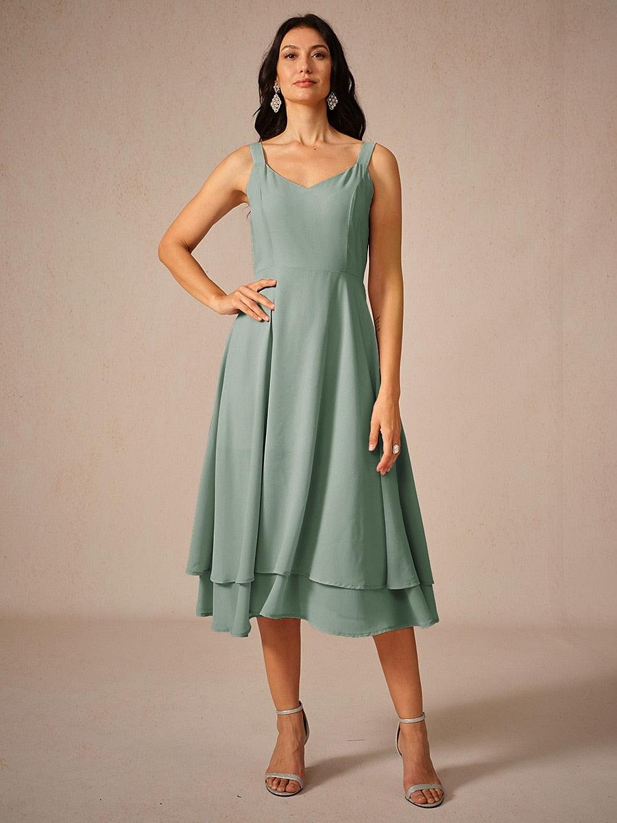 Ensemble robe en mousseline de soie et dentelle de couleur unie