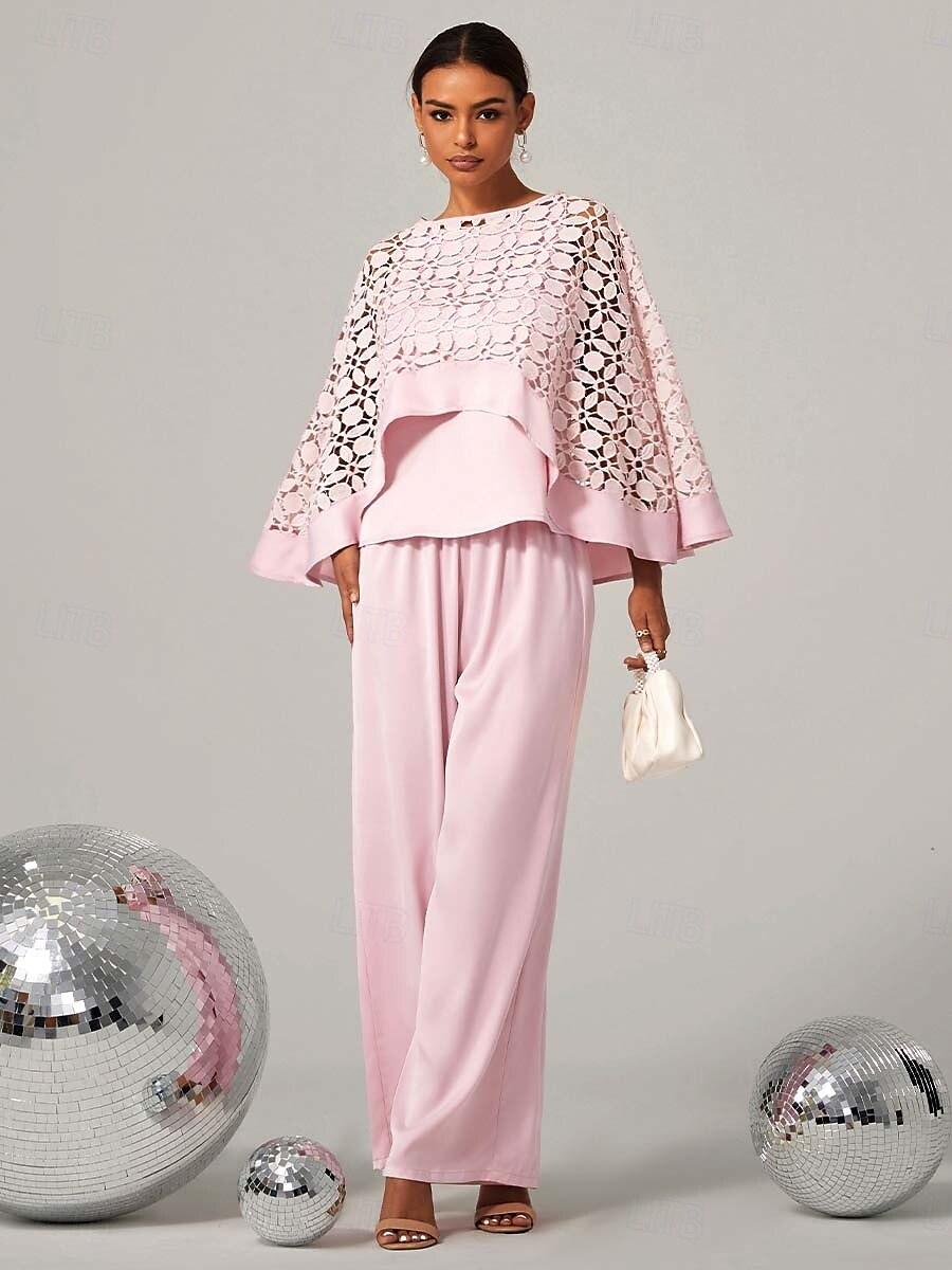 Zweiteiliges Set mit Cut-Outs in Rosa