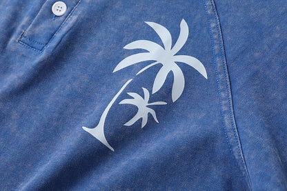 100% Cotton Washed Henley Tee