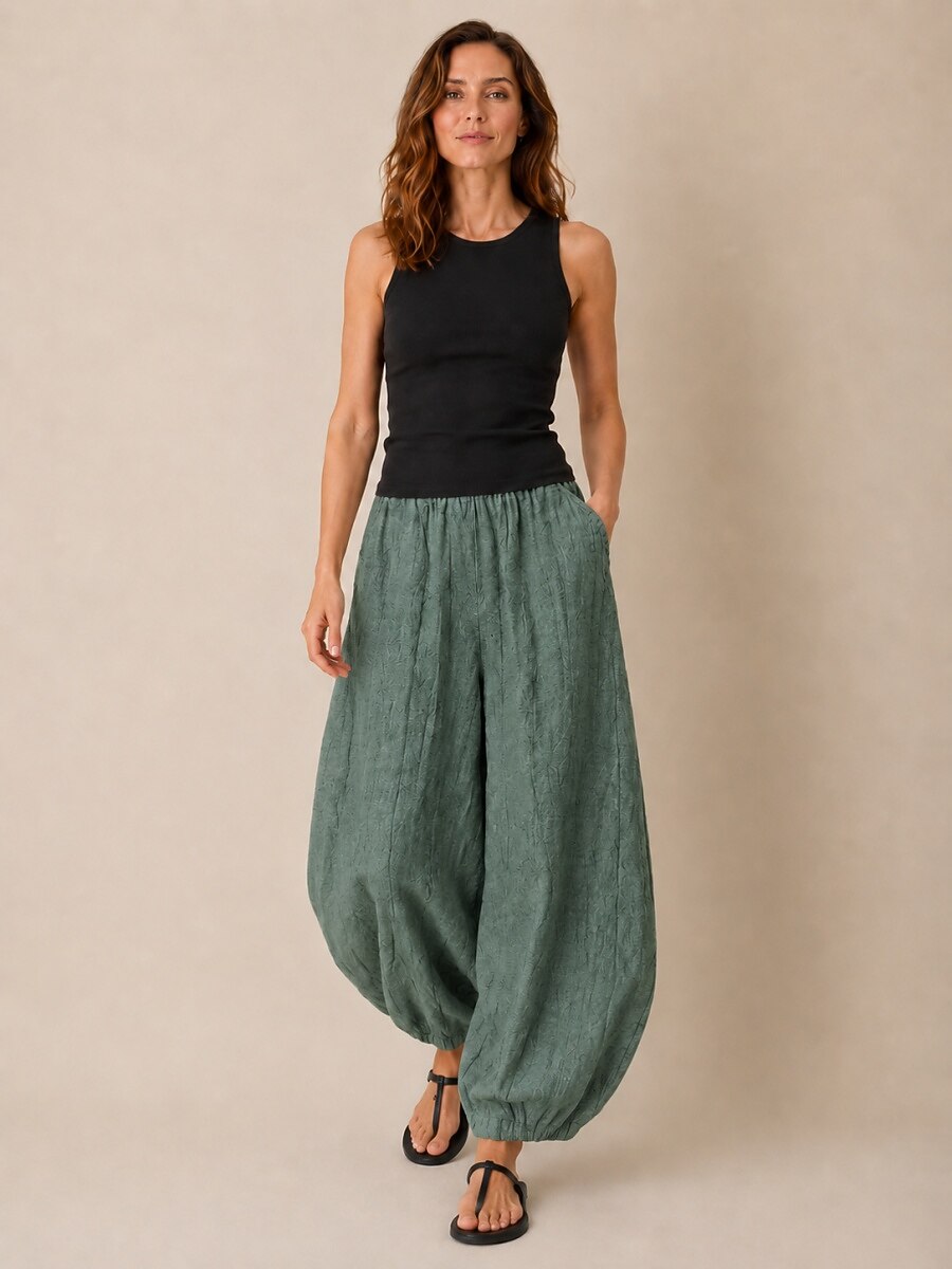 Premium Linen Full-Length Balloon Pants