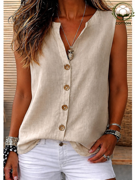 Cotton Linen Button Shirt