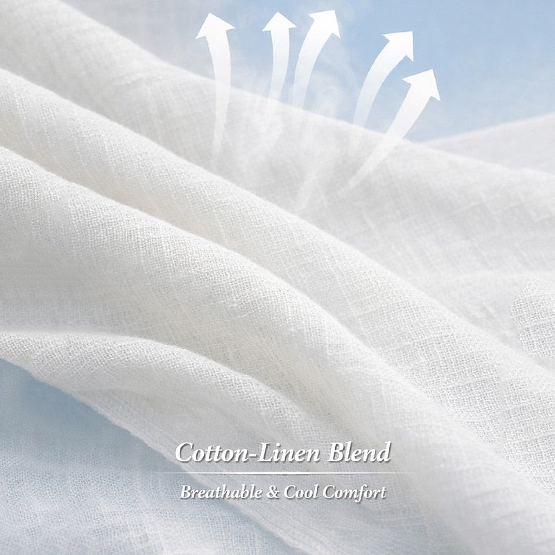 Cotton Linen Drawstring Baggy Pants