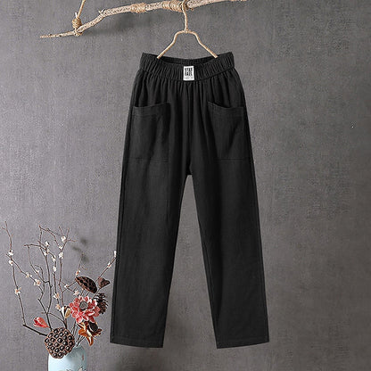 Cotton Linen Drawstring Baggy Pants