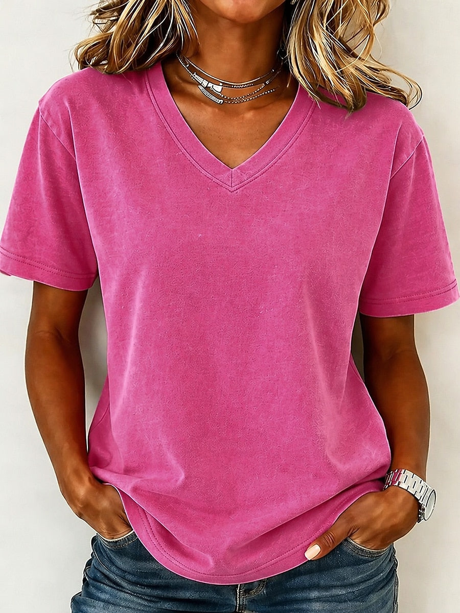 V Neck 100% Cotton Tee