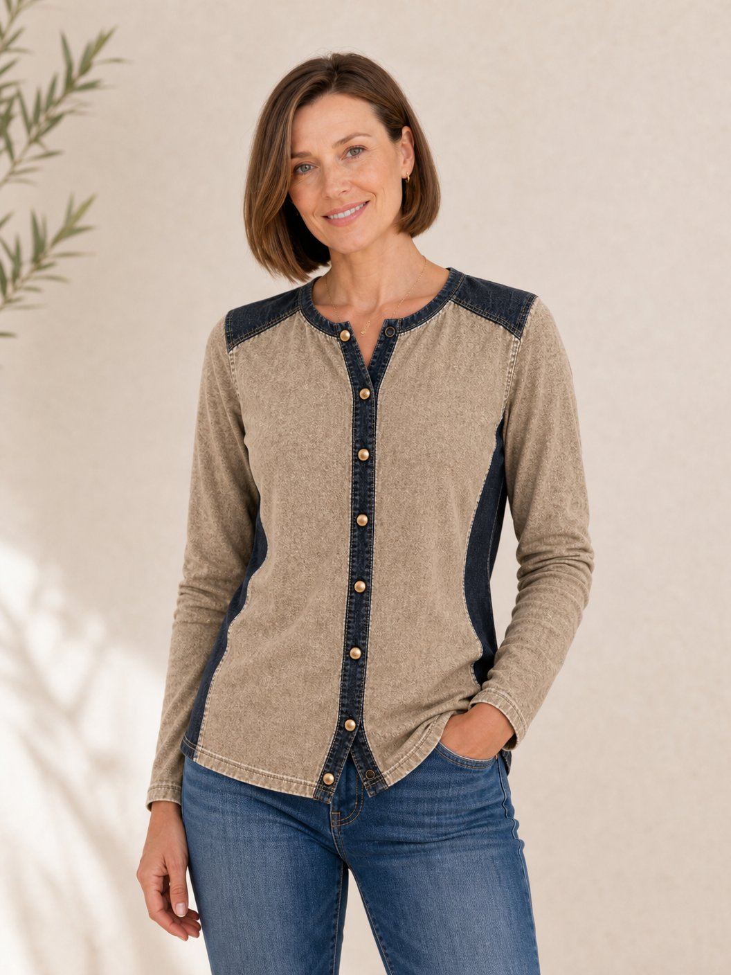 Washed Cotton Denim Shirt