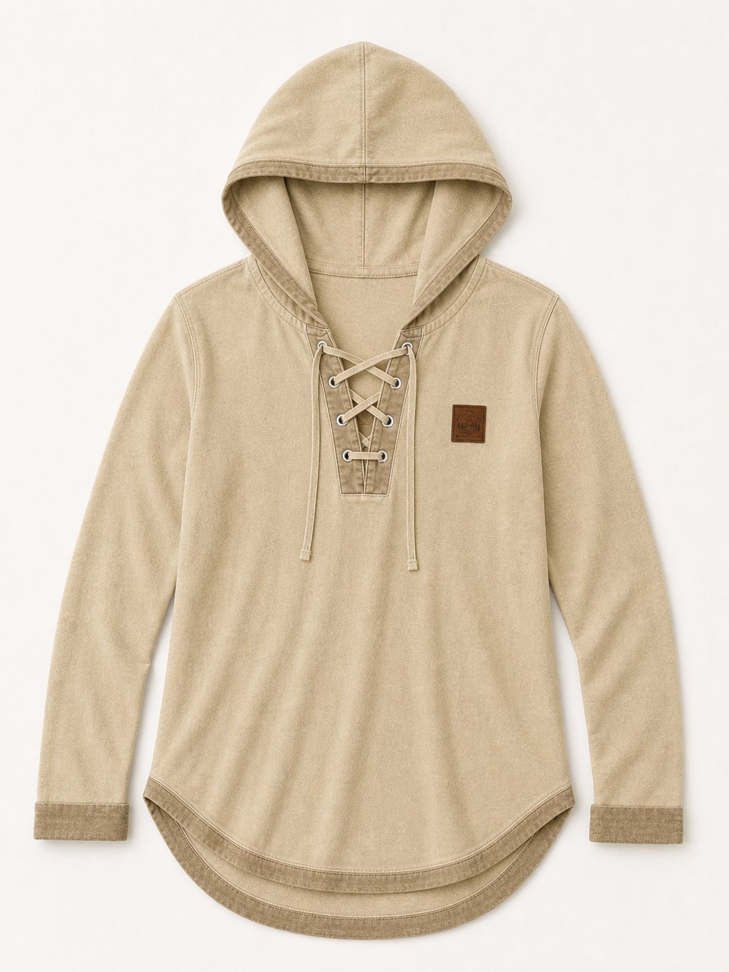 100% Washed Cotton Hooded Top