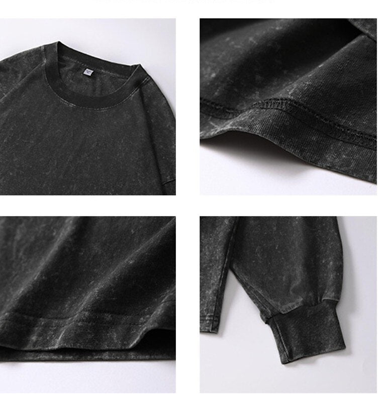 Washed 100% Cotton Crewneck Sweatshirt