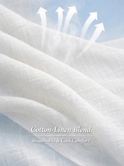 Women's Cotton Linen Wide Leg Pants