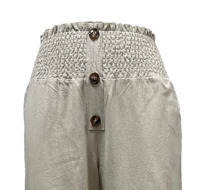 Effortless Cotton Linen Culotte Pants