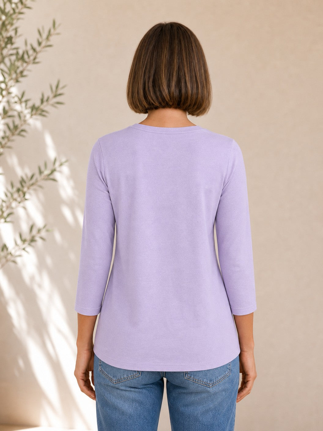 100% Cotton Solid Long Sleeve Tee