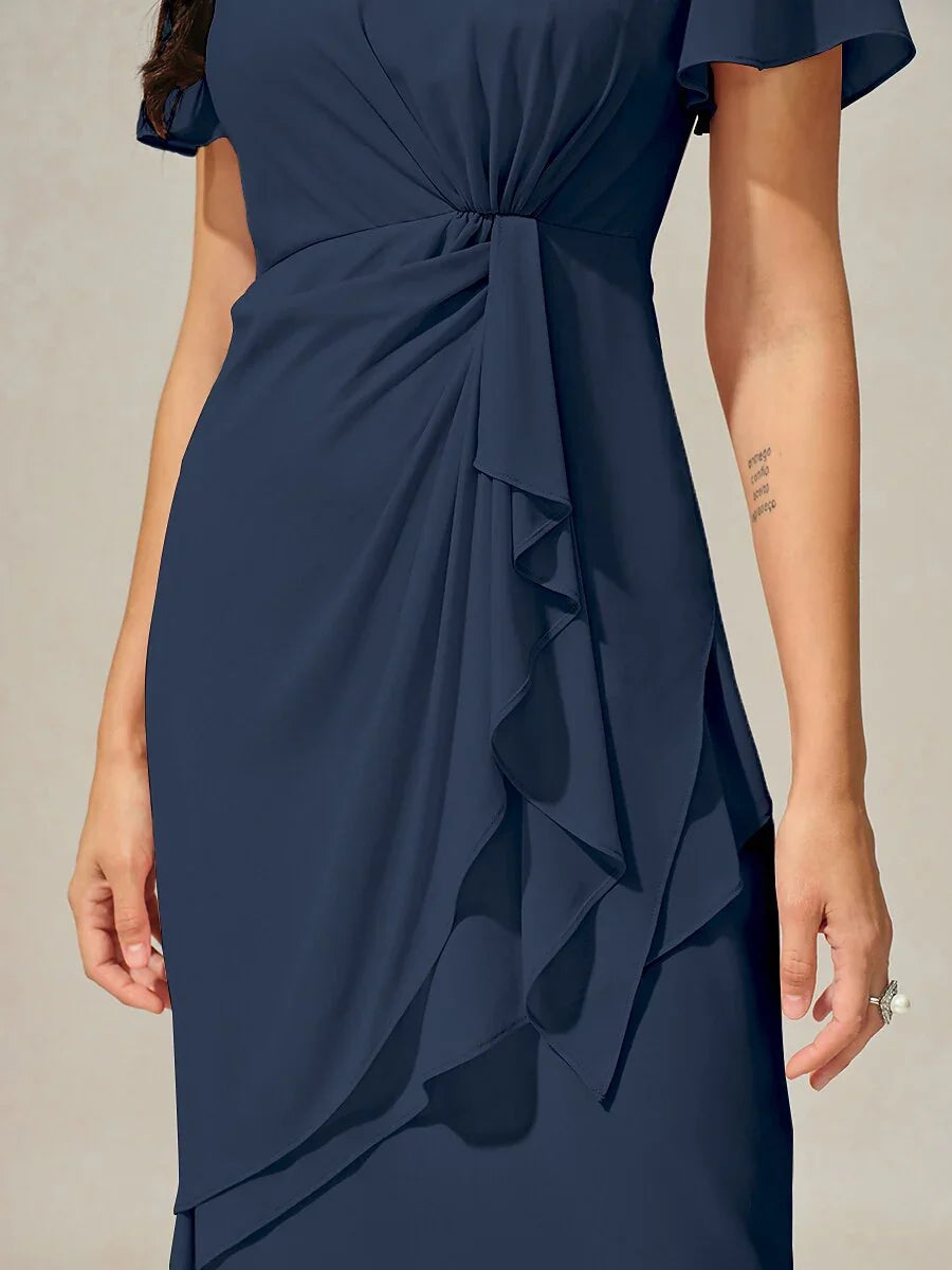 Twisted Knot Chiffon Dress