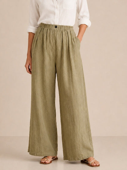 Premium Linen Wide-Leg Pants