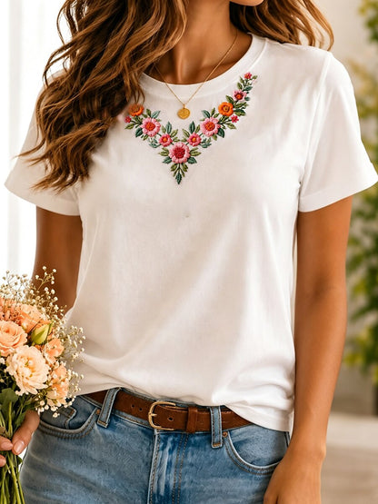 Vintage Floral 100% Cotton Tee
