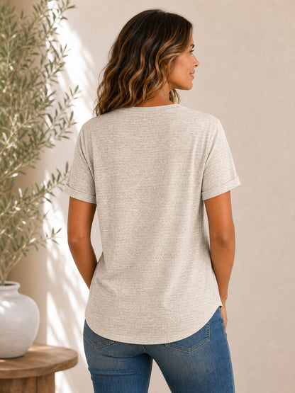Texture Cotton Blend Tops